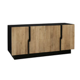 Iconic Designer Light Oak 4 Door Sideboard - Pendle Village Furniture